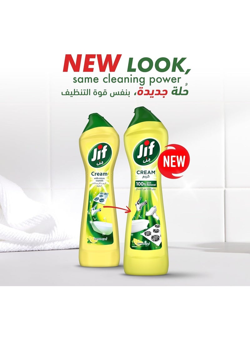 JIF Multipurpose Cream Cleaner Lemon, 100% Dirt Removal 500ml - Image 3